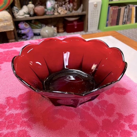 Anchor Hocking Other - VTG Anchor Hocking Red Glass Serving Bowl